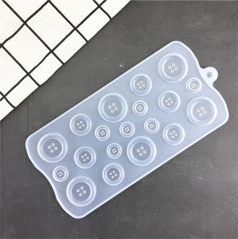 1 PC DIY Silicone Resin Mold, Hole Pendant & Button Epoxy Clay Casting Mold, Handmade Fashion Jewelry Making Tool