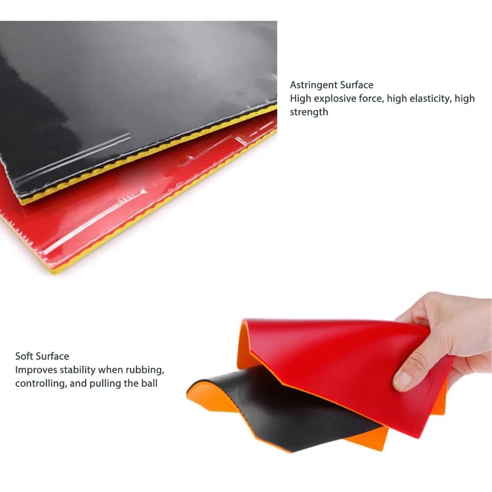 Gomma per Racchetta da Ping Pong con Spugna, Rossa e Nera, Accessorio Sportivo di Ricambio