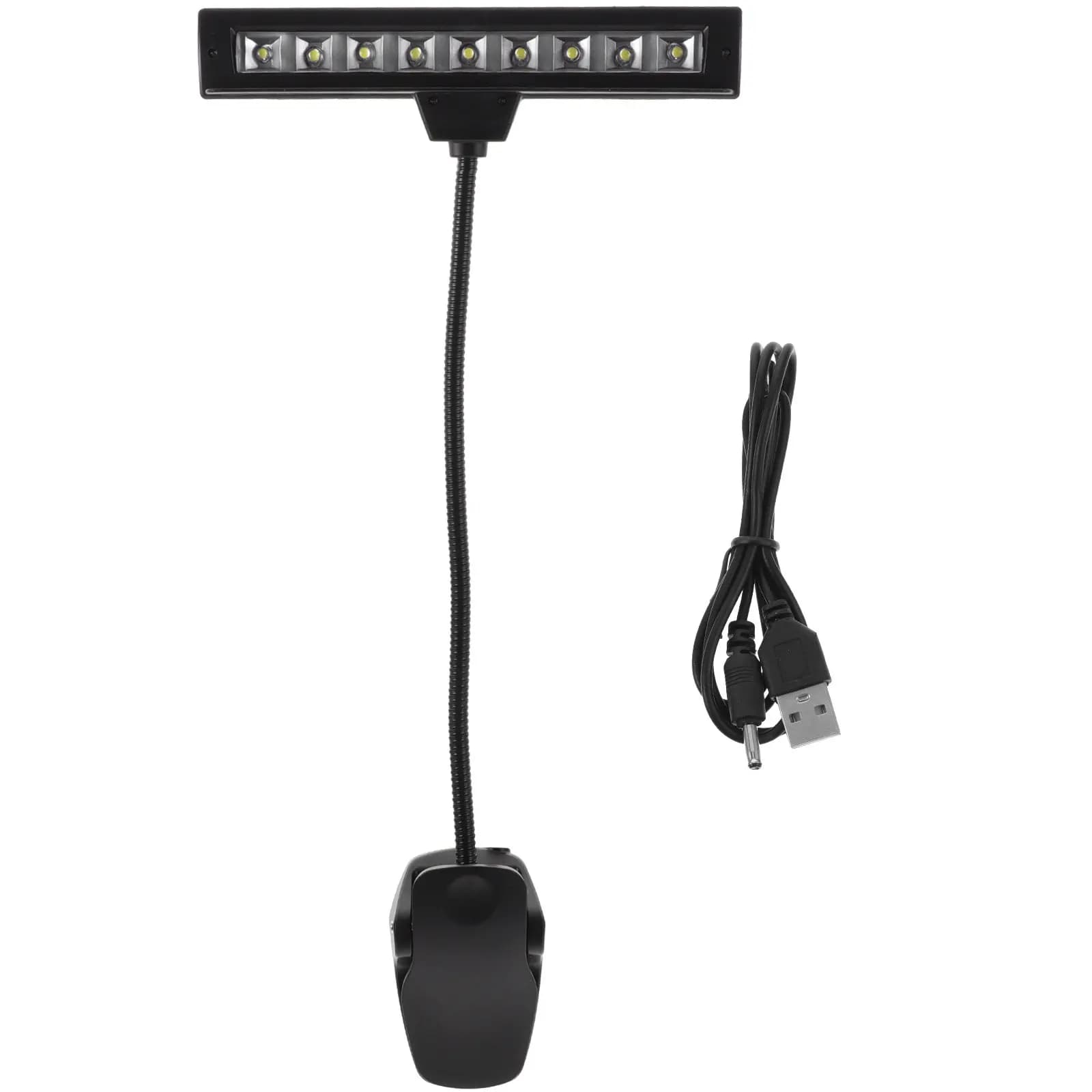 9 LED Music Stative Lamp with Clip, Fully Adjustable, Lightweight and Portable for Orchestra, Read, Desk, DJ Table