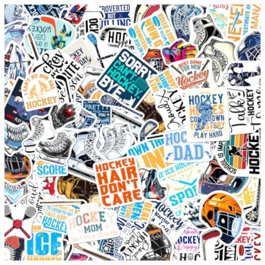 Themed Vinyl Stickers Pack 108Pcs Waterproof for Water Bottles Laptop Scrapbook Helmet Gear Funny Sports Designs Teens Adults F