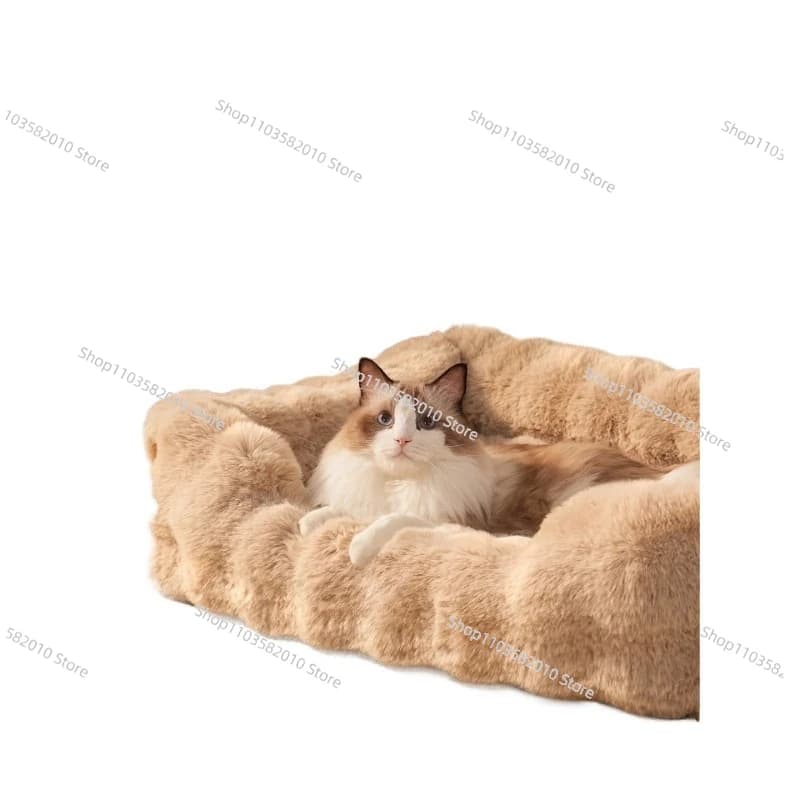 Cuccia Invernale Spessa e Calda per Animali Domestici - Divano per Cani e Gatti di Grandi Dimensioni con Materassino in Peluche
