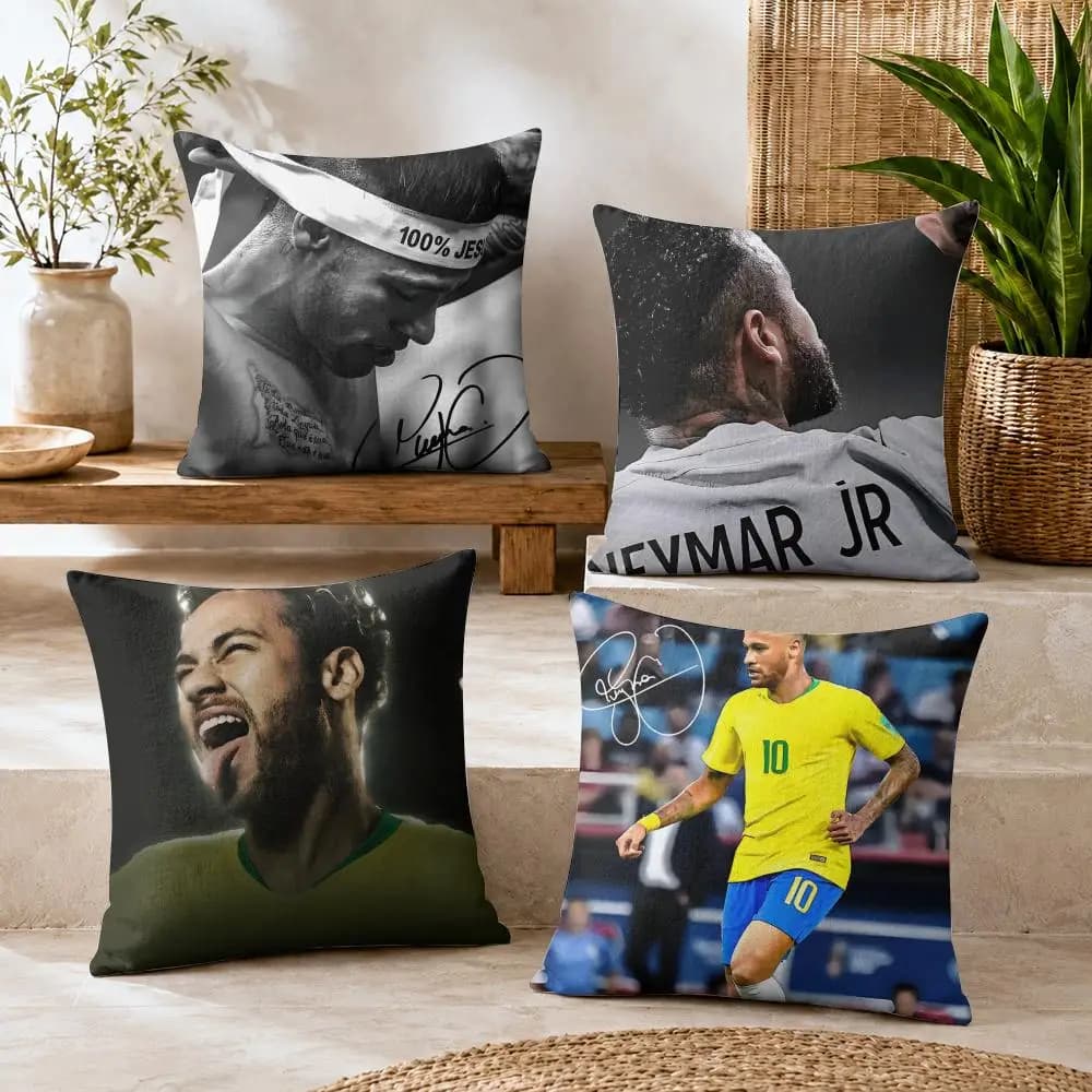 N-Neymar Jr Cushion Cover Summer Coolness Linen Organic Fabric Sofa Pillow Case Double-Sided Printing Home Decor