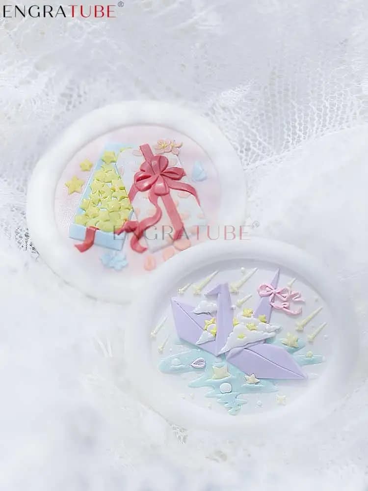 3D Embossed Sealing Wax Stamp Paper Crane Origami Lucky Stars For DIY Gift Wrapping Wedding Greeting Card Decoration Tools