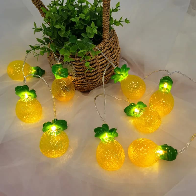 Luci a stringa a forma di ananas da 6M con 40 LED, luci fatate per la notte, ghirlanda per camera, tenda, decorazioni per feste di compleanno e matrimoni per ragazze