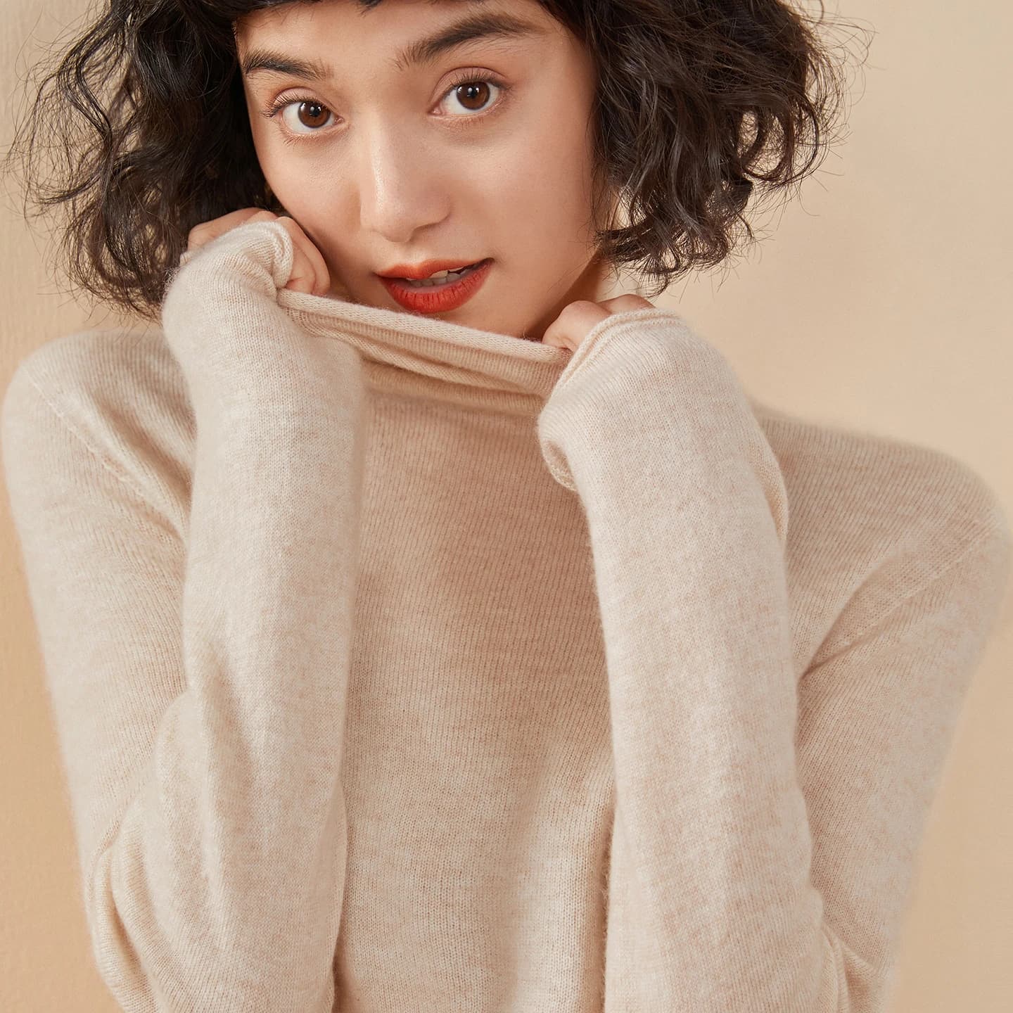 100% Pure Cashmere High Neck Knit Sweater Soft Cozy Long Sleeve Base Layer Pullover Fashion Minimalist Women’s Daily Matching...