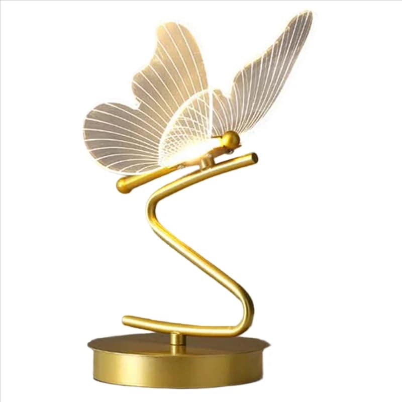 M11K-Lampade da tavolo a LED per interni Pulsante interruttore Camera da letto Comodino Soggiorno Ristorante Decorazione domestica Lampada da scrivania a farfalla Spina americana