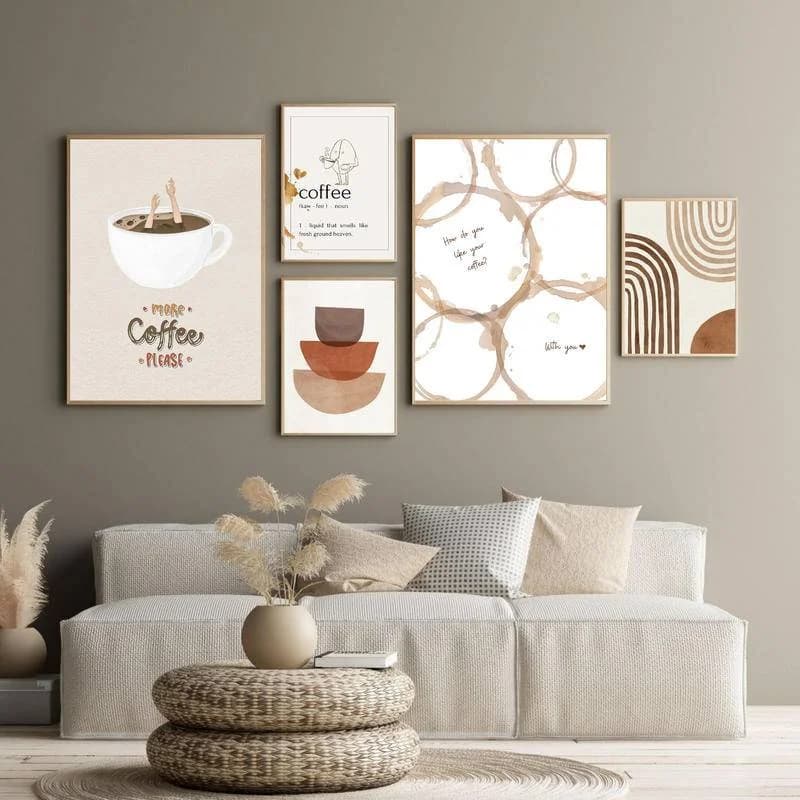 Coffee Korean Poster Molandi Style Wall Art Kitchen Simple Canvas Painting Home Decor