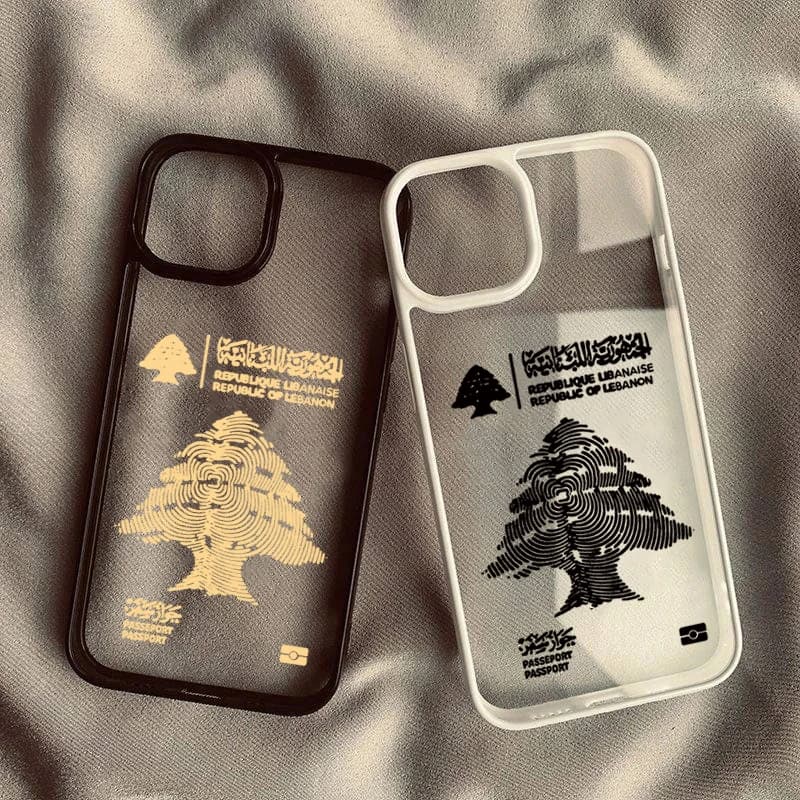 Anti-Fall Phone Case for iPhone 16 15 Pro 14 13 12 11 17 Pro Max Plus 16E Air X XR XS 7 8 Plus Lebanon Cedar Tree Passport Cover
