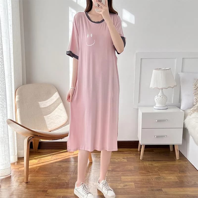 Summer Maternity Dress Modal Breastfeeding Nightgowns Nursing Sleepwear Fashion Loose Fitting Breast Feeding Pajamas