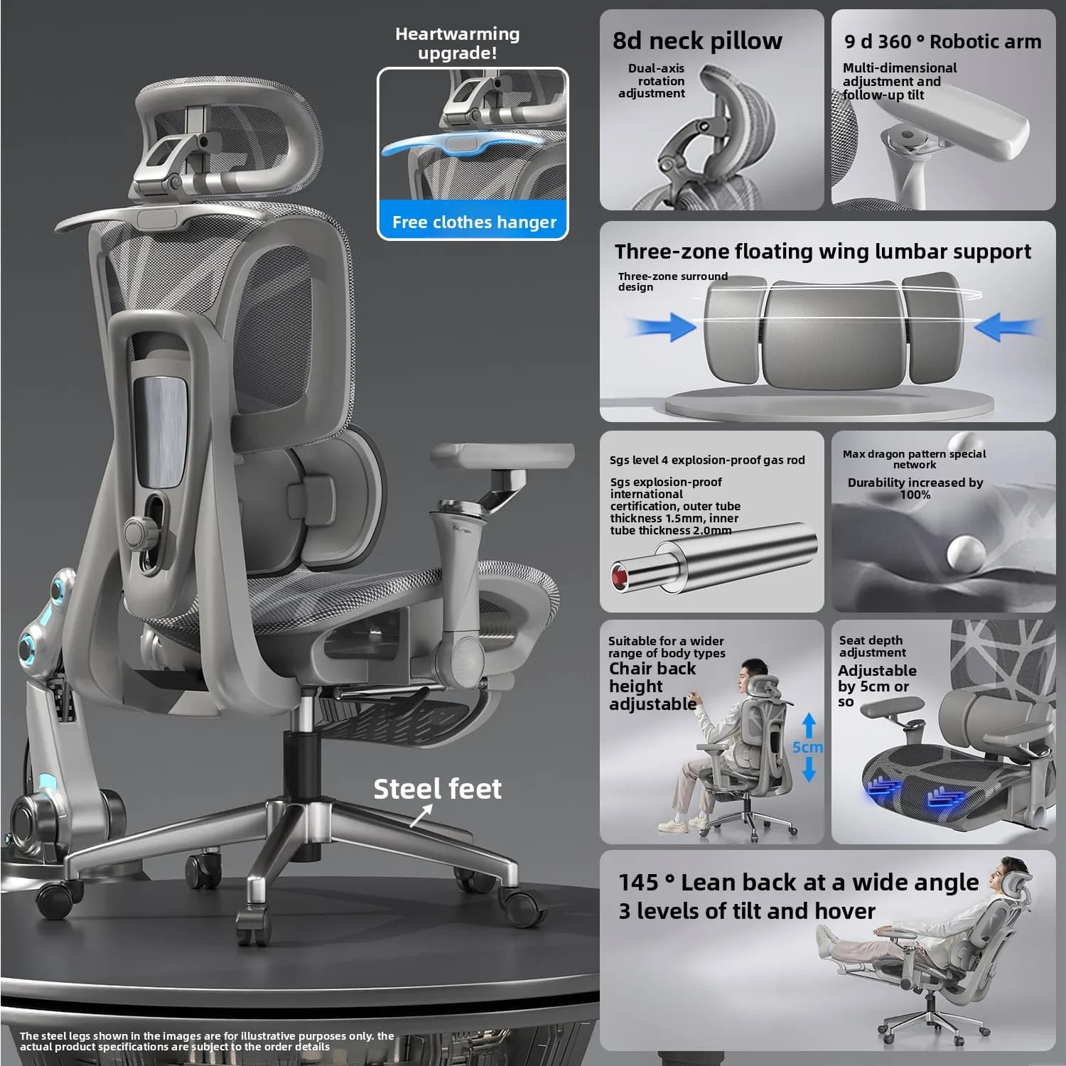 Sedia da ufficio ergonomica con supporto lombare Comoda sedia da scrivania da gioco seduta per le ore lunghe