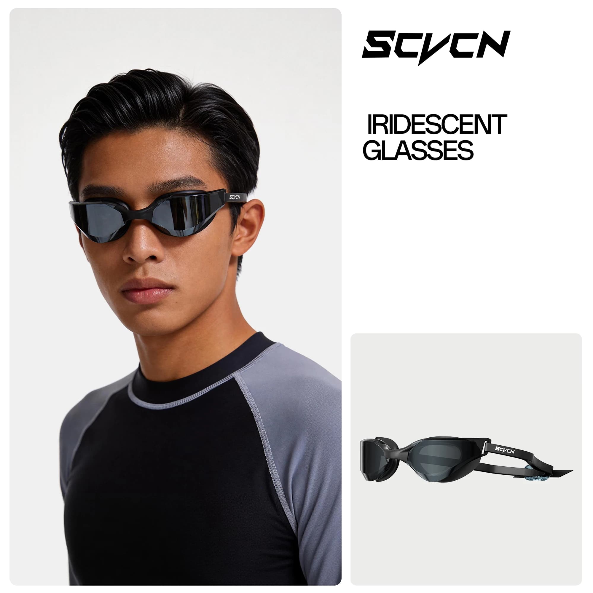 Occhialini da Nuoto Scvcn, Occhiali da Sole per Nuoto UV400, Occhiali Professionali Subacquei, Occhiali da Vista per Nuoto alla Moda per Adulti