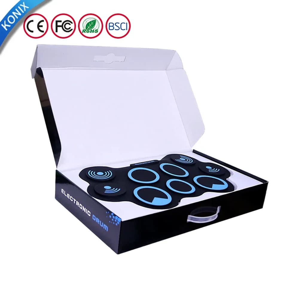 2026 Upgraded Electric Drum Set Roll up 9 Table Drum Practice Pad Drum Sticks With Foot Pedals