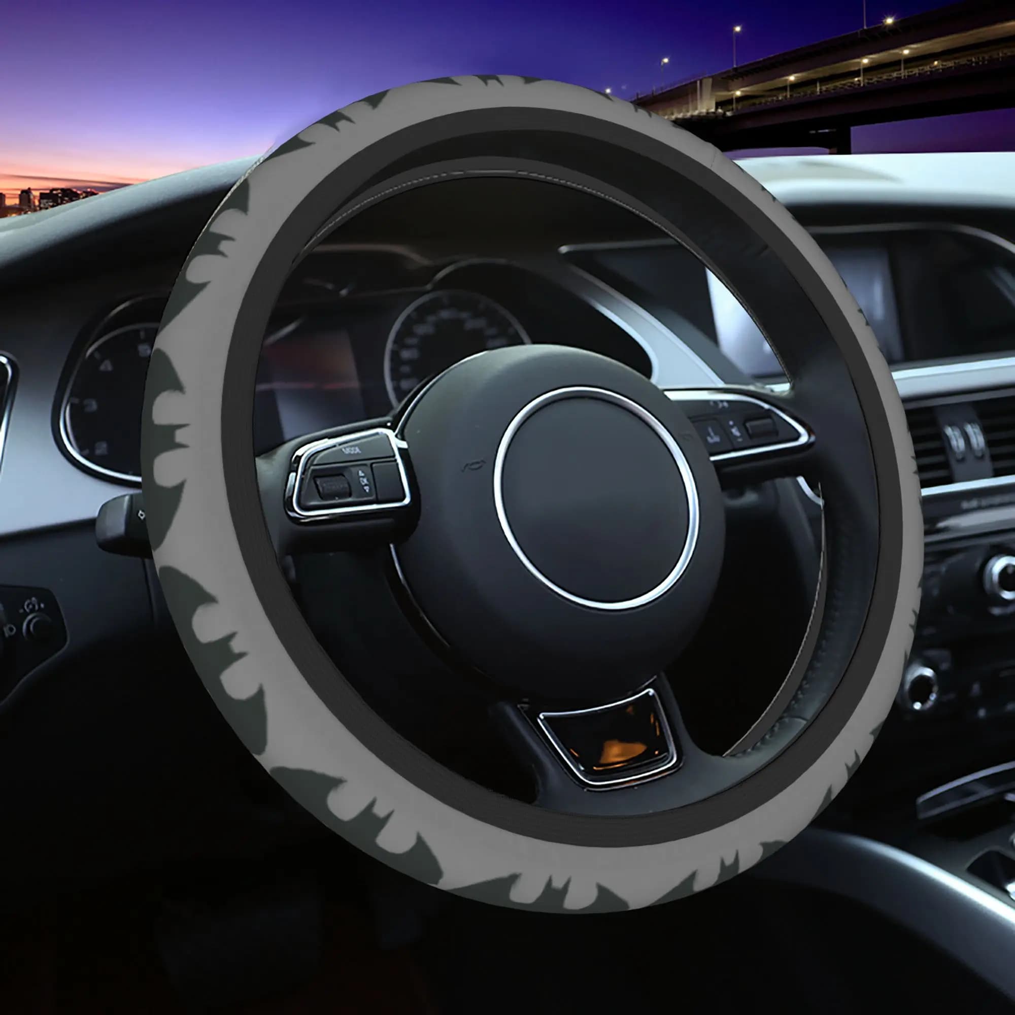 Batmans Logo Car Steering Wheel Cover 37-38 Non-slip Auto Steering Wheel Protector Suitable Car-styling Car Accessories