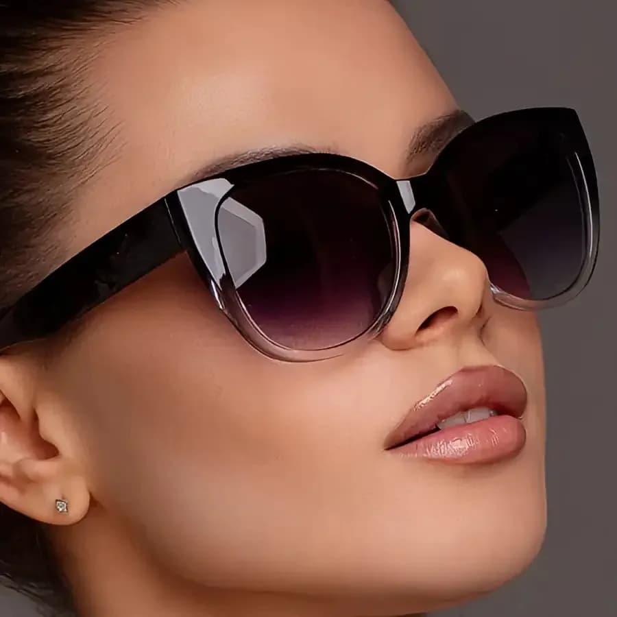 Occhiali da vista Cat Eye alla moda compatibili per uomo e donna - Montatura grande con lenti sfumate colorate, adatti per l'uso quotidiano, feste - Montature eleganti in stile europeo e americano