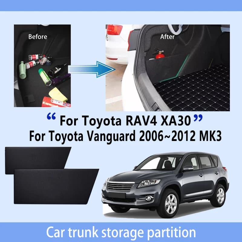 Accessori auto per Toyota RAV4 2006 ~ 2012 Ispessimento Tronco Partizione di Stoccaggio Multifunzione di Stoccaggio Auto Parti Interni Organizzatore