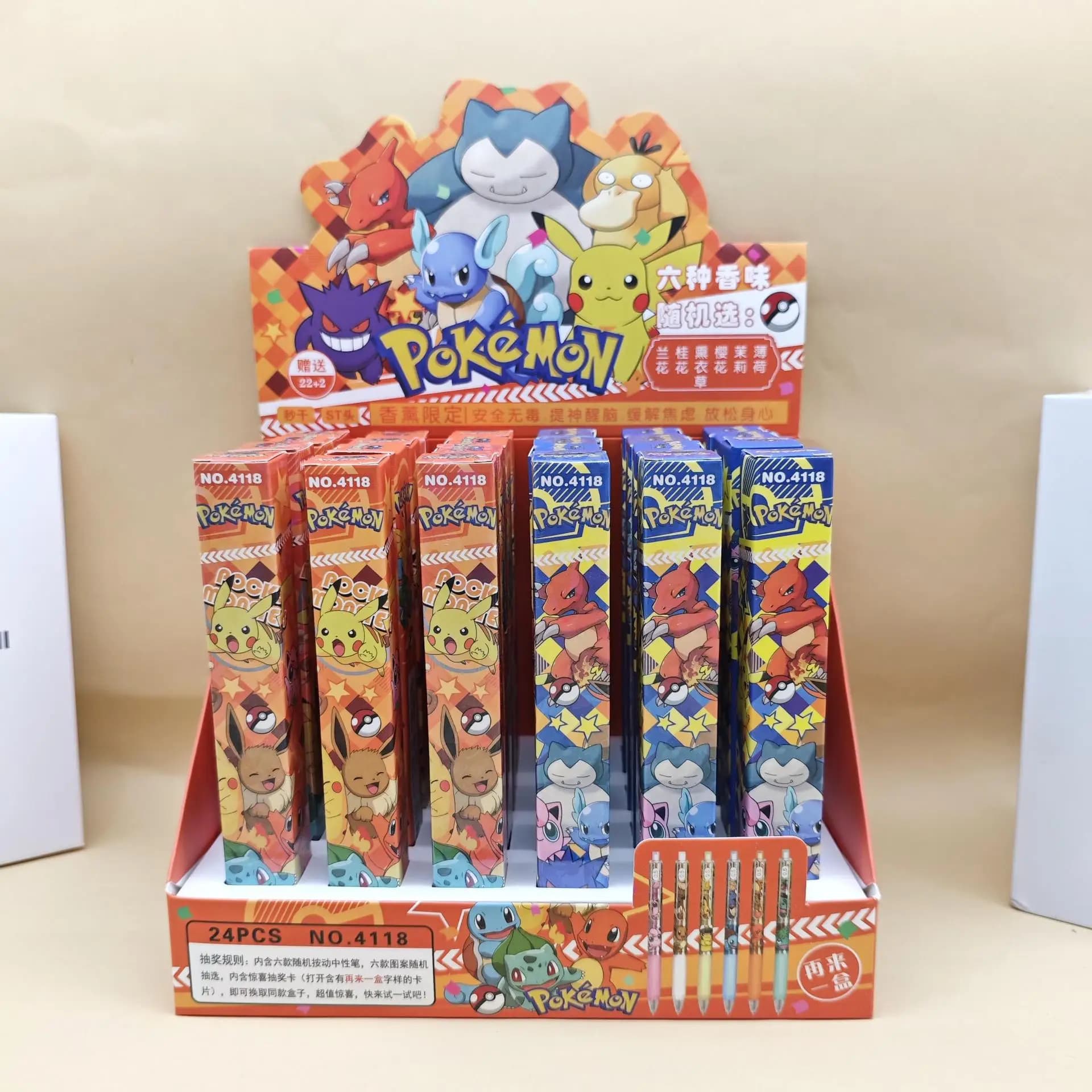 6pcs Cute Cartoon Press Gel Pens Blind Box 0.5mm Balck Signature Pen Stationery Anime Peripheral School Supplies Creative Gifts
