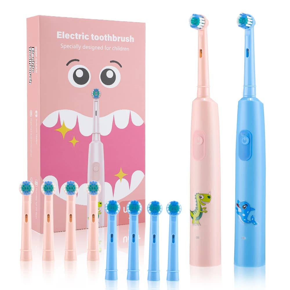 Children's electric toothbrush with replacement heads Children's cartoon toothbrush Ultrasonic electric toothbrush with 4 heads