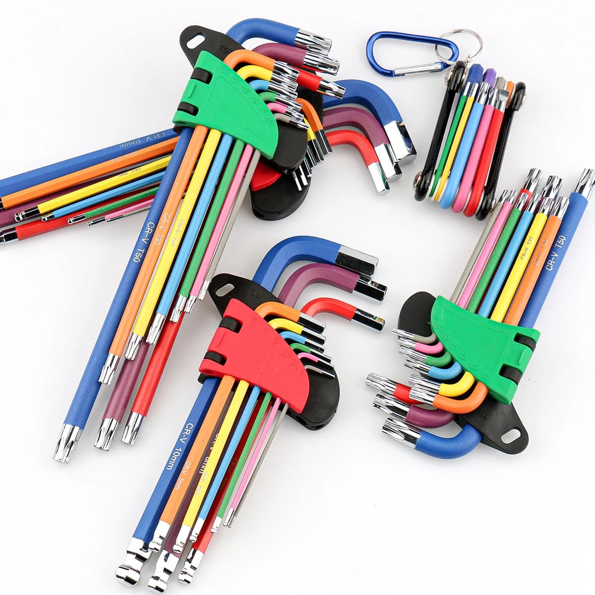 Set di chiavi a brugola 9 pezzi Chiave esagonale colorata Cacciaviti chiave esagonale universale Chiavi a sfera a sei lenti Utensili manuali per la riparazione di biciclette