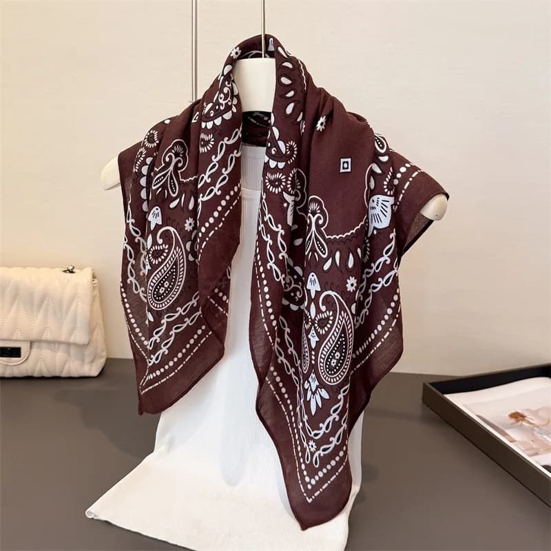 Sciarpa quadrata di lusso con stampa Paisley per donna, morbida, 70*70 cm, elegante foulard, scialle, bandana, hijab.