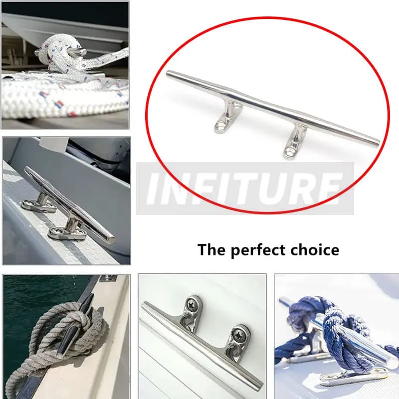 4/5/6/8/10/12Inch Marine Polished Heavy Duty Boat Cleat Hollow Base Cleat Stainless Steel Boat Dock Rope Line Cleat With screws