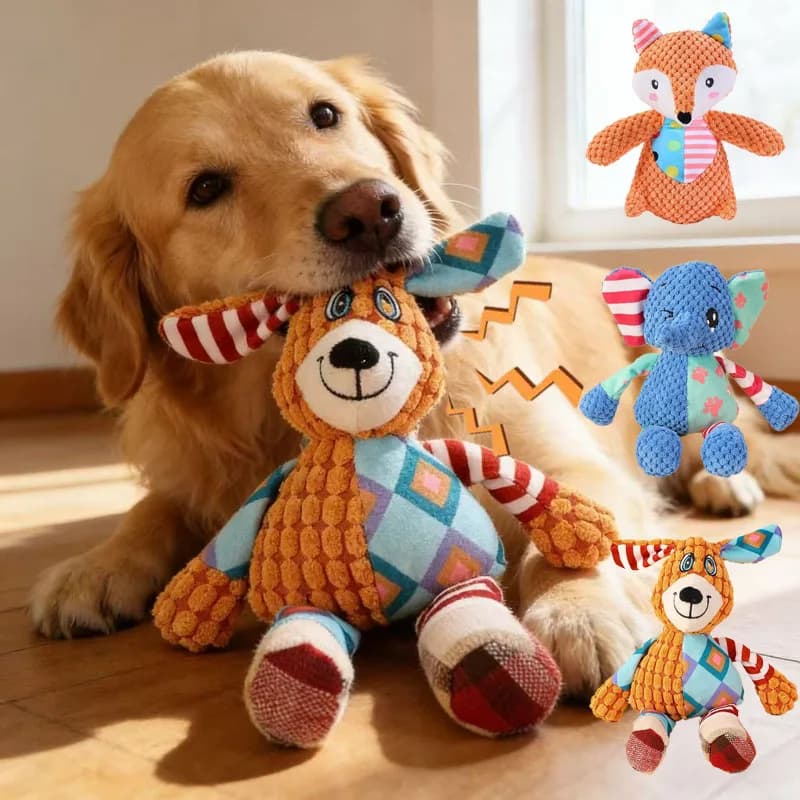 Giocattolo da Masticare per Cani, Simpatici Animali Resistenti al Morso, Giocattolo Interattivo Squeaky per Cuccioli, Pulizia Denti, Giocattolo in Peluche per Animali Domestici