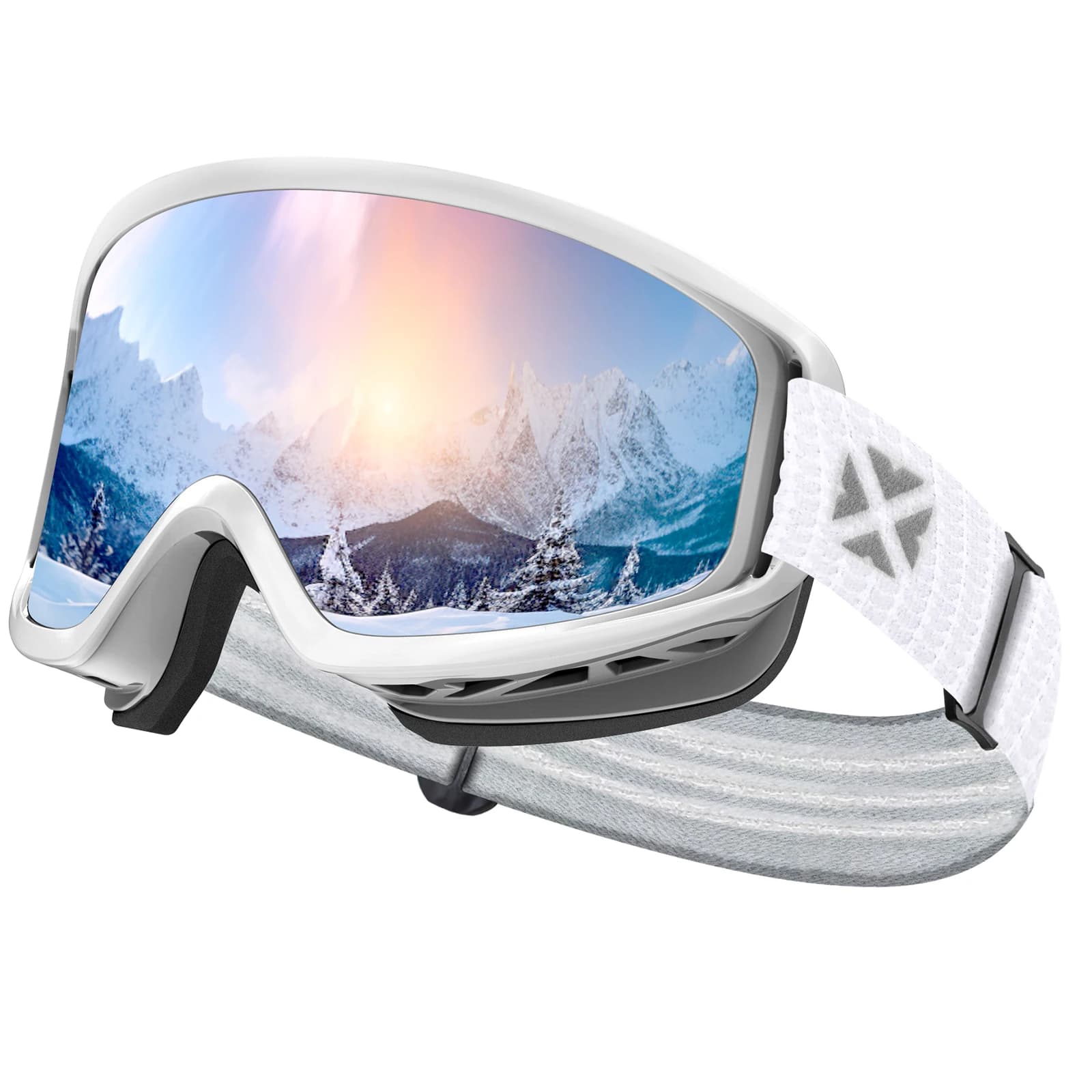 MAXJULI Occhiali da sci, Neve Sport invernali OTG Occhiali da snowboard per uomini Donne e giovani Protezione al 100% Motoslitta Sci Pattinaggio M7