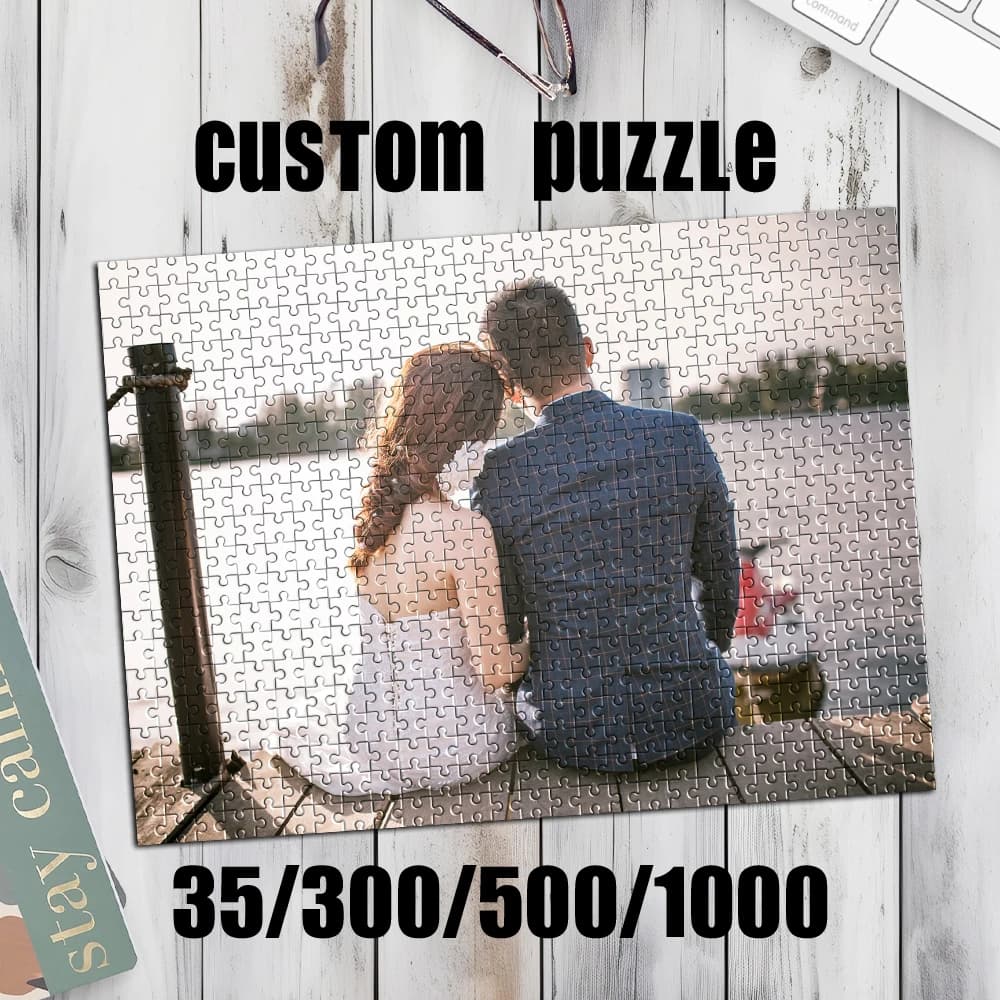 Puzzle Fotografico Personalizzato con Tema Romantico a Bordo Mare per Adulti, Regali per Famiglie, Giocattoli Educativi per Bambini