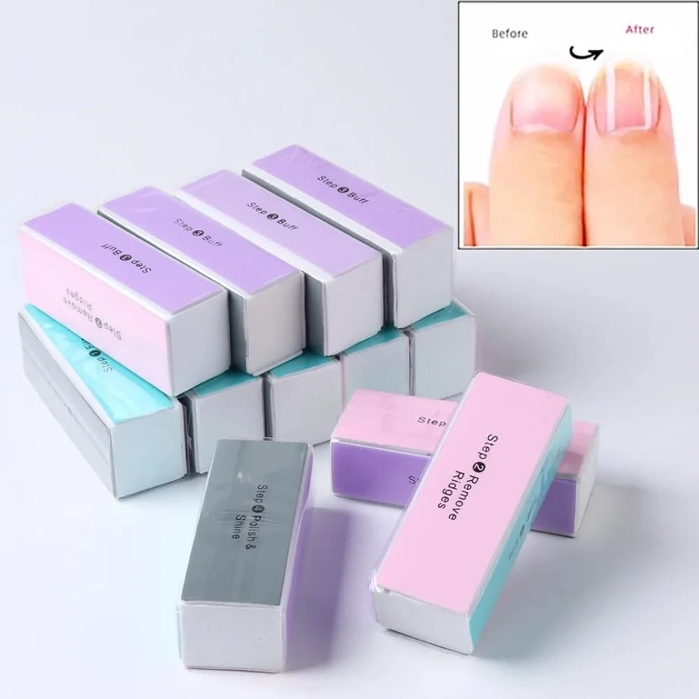 Sponge Nail Buffer Block Professional Sandpaper Nail File Polishing Grinding Block Smooth Manicure Tool Home Salon DIY Nail Art