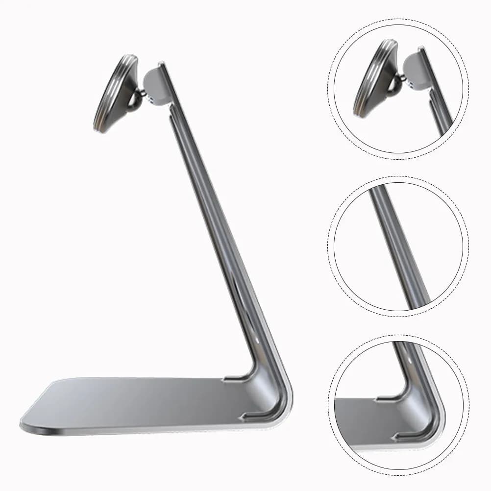 Supporto magnetico da scrivania con rotazione a 360° e forte adsorbimento per tablet, laptop e telefono, supporto triangolare portatile.