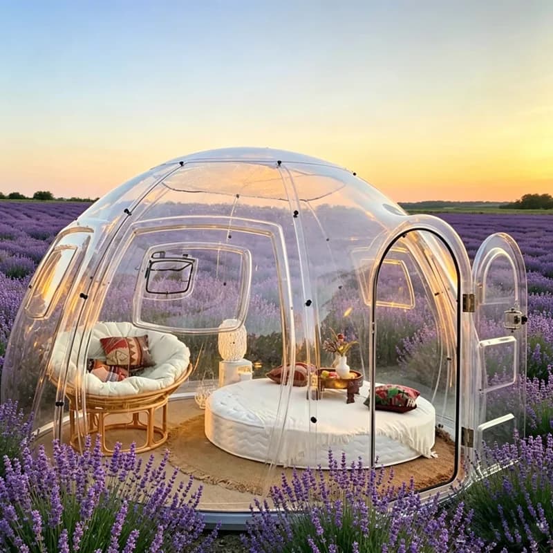 Camping Tent Glamping Dome Luxury Tents Durable Outdoor Dome Tent Waterproof PVC Cover Glamping Dome Tent for Four-season OME