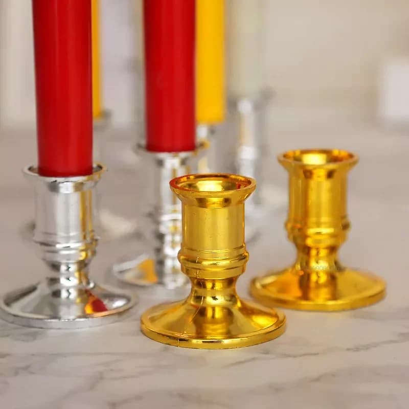 2/4 pcs standard conical plastic candle holder traditional shape candle holder decoration for wedding dinner for electronic candles for parties