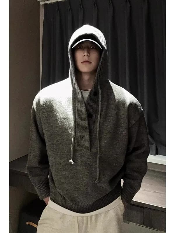 Large Size 300 Pou American Retro Hoodie Men's Autumn Winter Sle Lazy Cleanfit Knitted Sweater Jaet Casual Wear