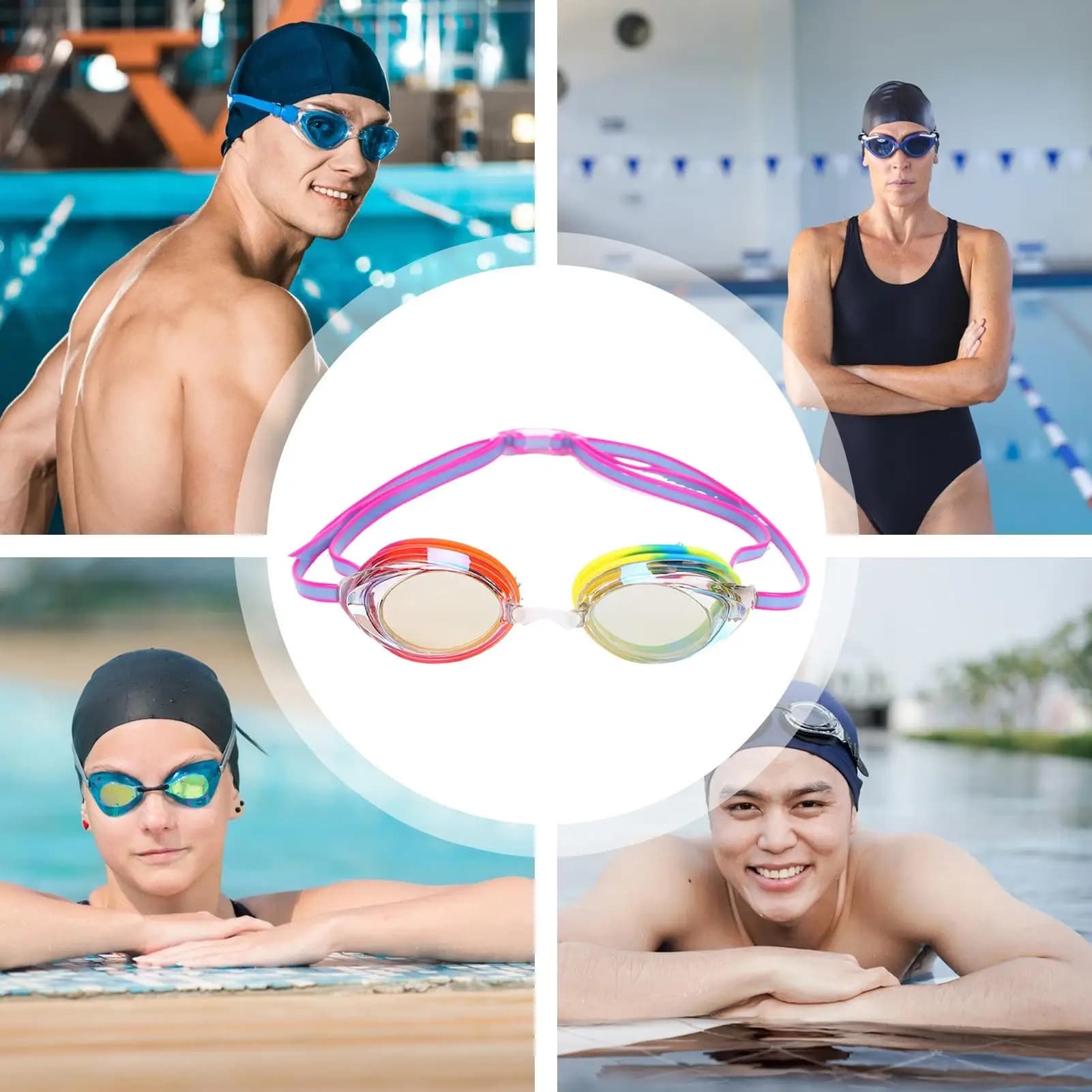 Anti-fog and anti-loss swimwear, unisex for adults, ideal for surfing, water sports, beach training, river and holidays