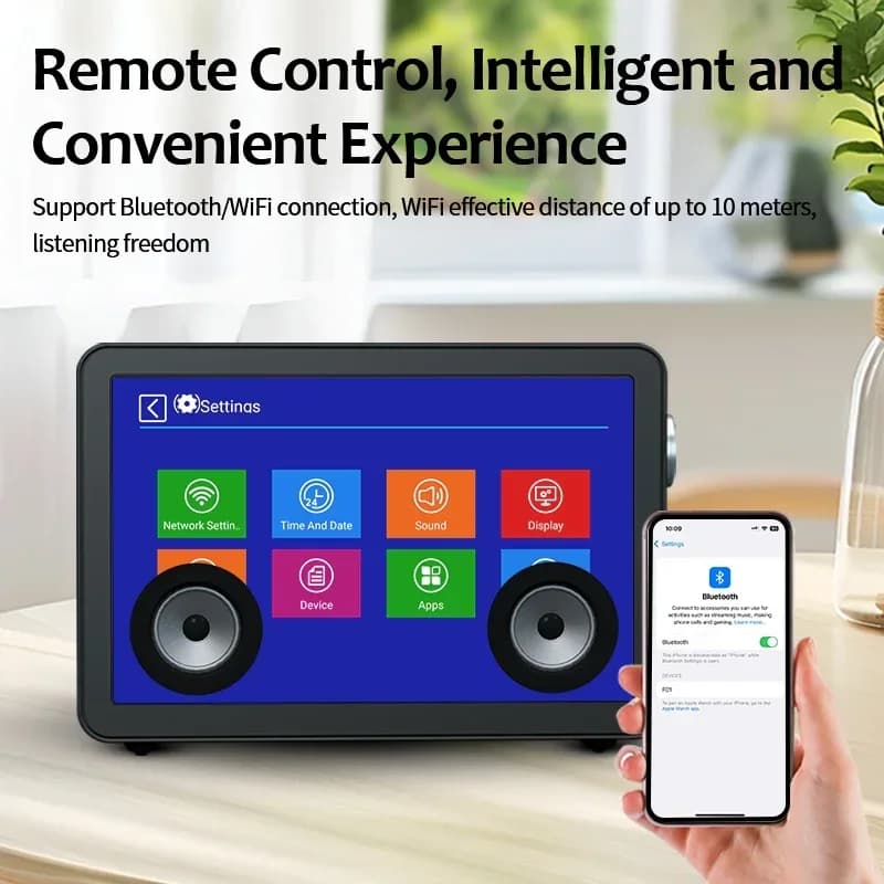 Altoparlante Bluetooth Portatile ad Alta Potenza con Display LCD Trasparente, Mini Subwoofer USB per Interni, Altoparlante Intelligente Meccanico Professionale