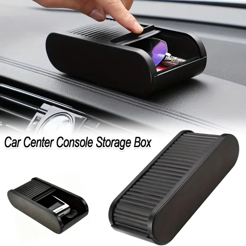 Scatola portaoggetti per console centrale auto, organizer universale per cruscotto con coperchio, portaoggetti telescopico per monete e occhiali, contenitore per interni auto