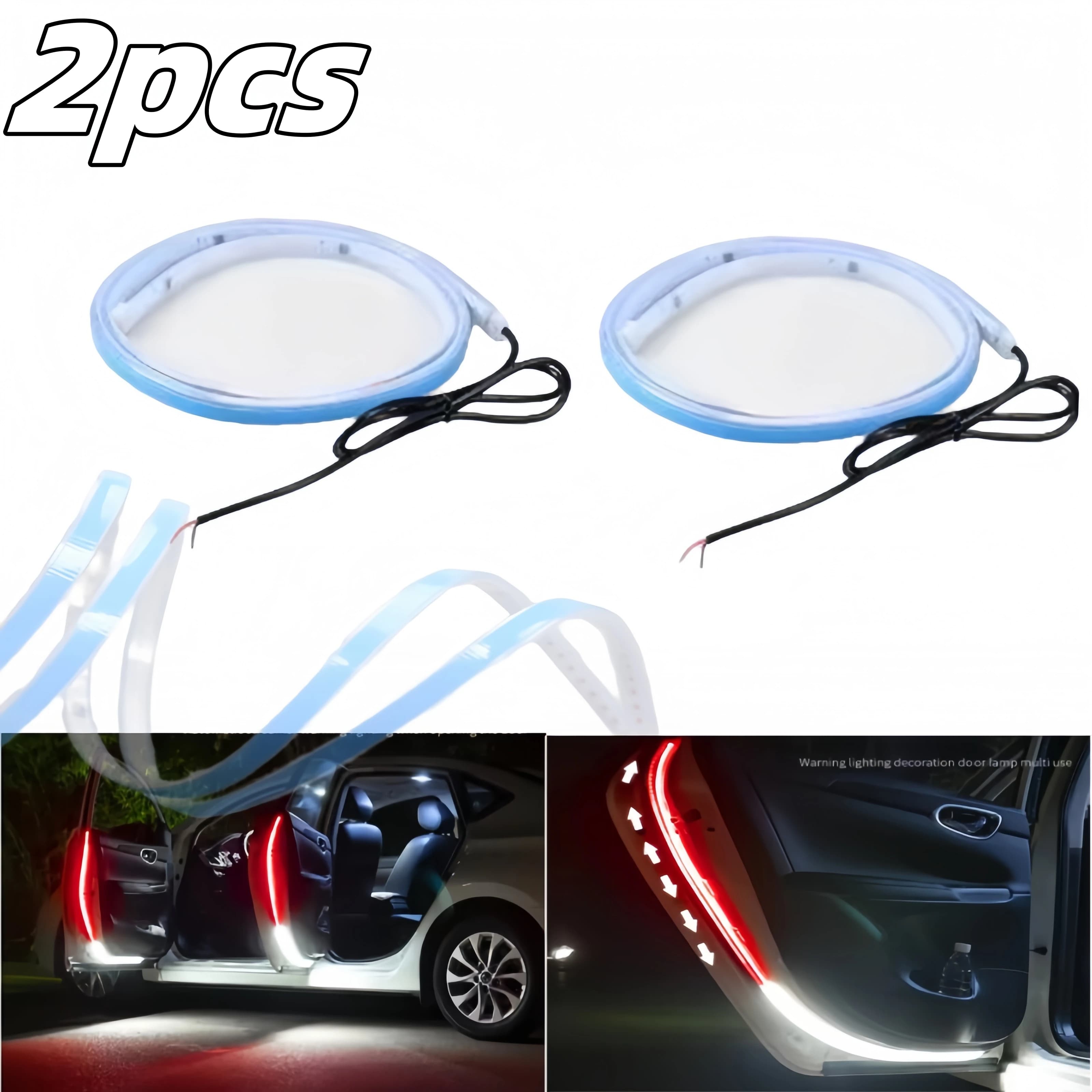 Striscia LED di Avvertimento per Apertura Portiera Auto, 2 Pezzi 120cm 12V, Luce Decorativa di Sicurezza Ambientale Universale per VW BMW Audi Mercedes