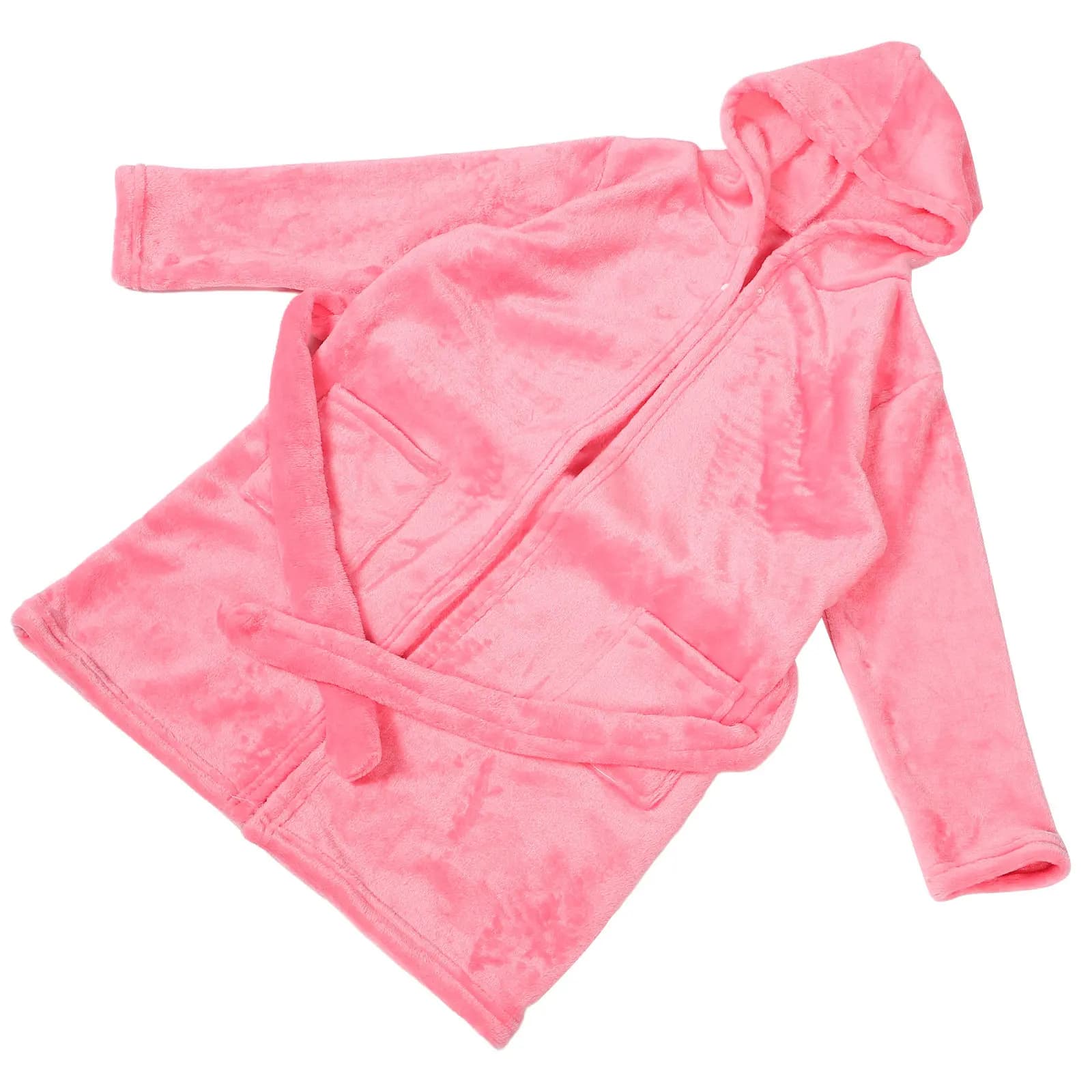 Thickened Flannel Kids Bathrobe for Girls and Boys Hooded Toddler Sleepwear Robe for Winter Home Lounge Bath and Night Wear