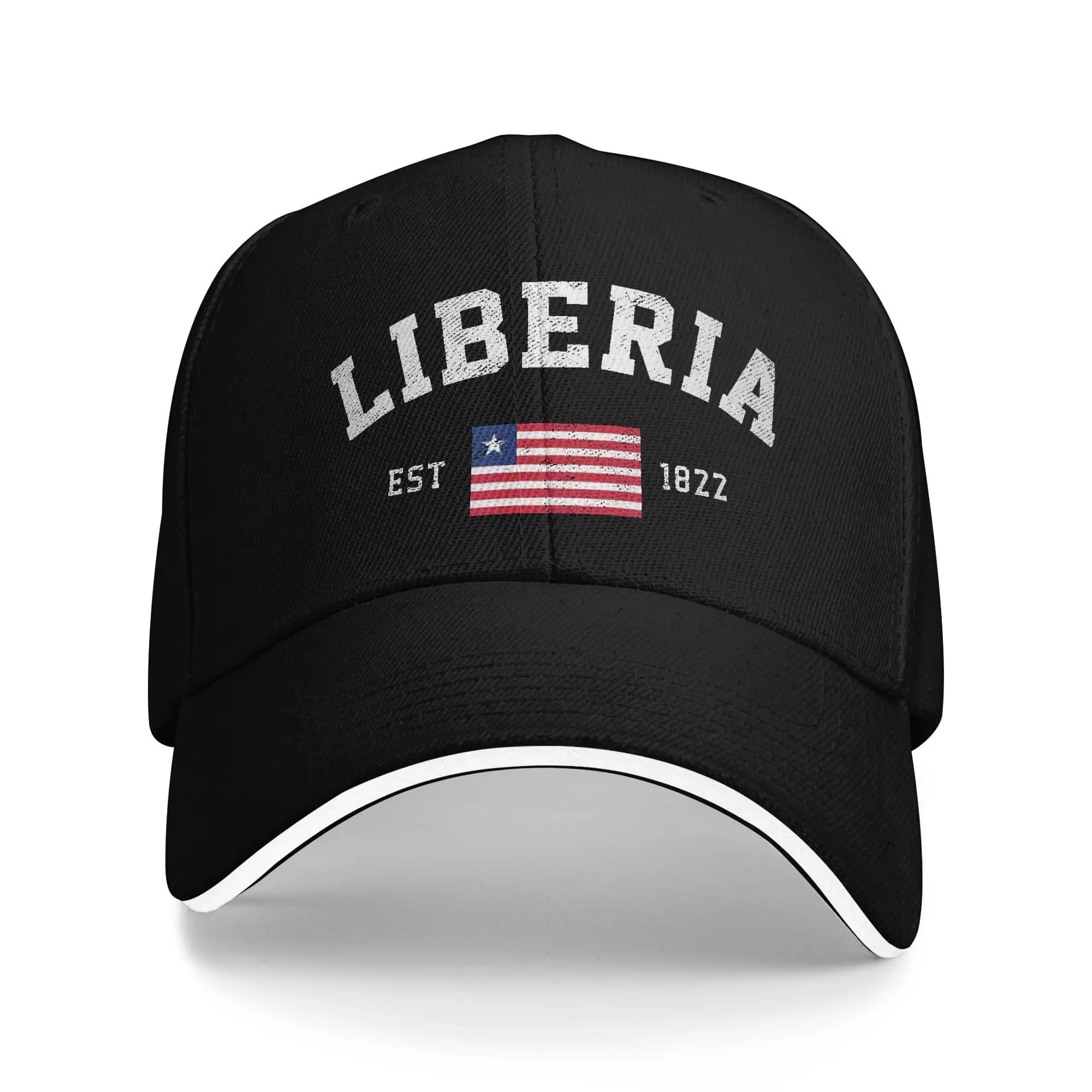 Women Men Liberia Est. 1822 Liberian Flag Independence Day Hat Sun Baseball Caps Casual Baseball Cap Sunscreen Sunshade