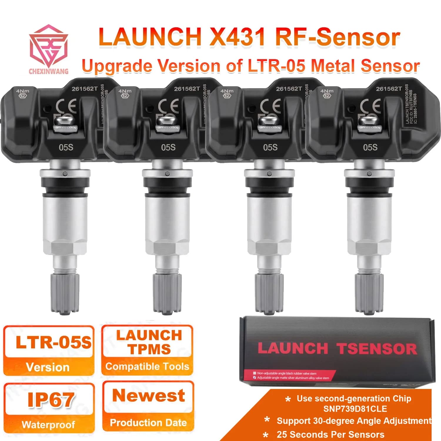 LANCIO X431 LTR-05 Sensore RF 315/433 MHz 2 in 1 Sensore TPMS Strumenti di riparazione pneumatici per auto Funziona con LANCIO TSGUN I-TPMS CRT501 CRT5011E