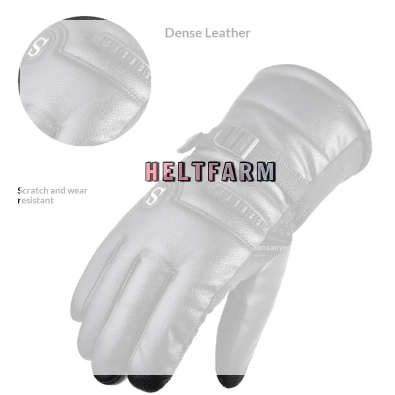 /HTF/Leather Gloves Waterproof Resistance Cold Outdoor Sports Warm Motorcycle For Men Gloves Winter