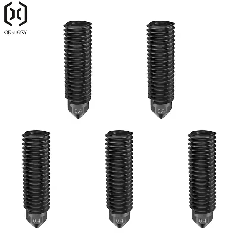ARTILLLERY 0.4mm Black Hardened Steel Nozzle Kit for Sidewinder X3/X4 Series 3D Printer Nozzle Replacement Suitable