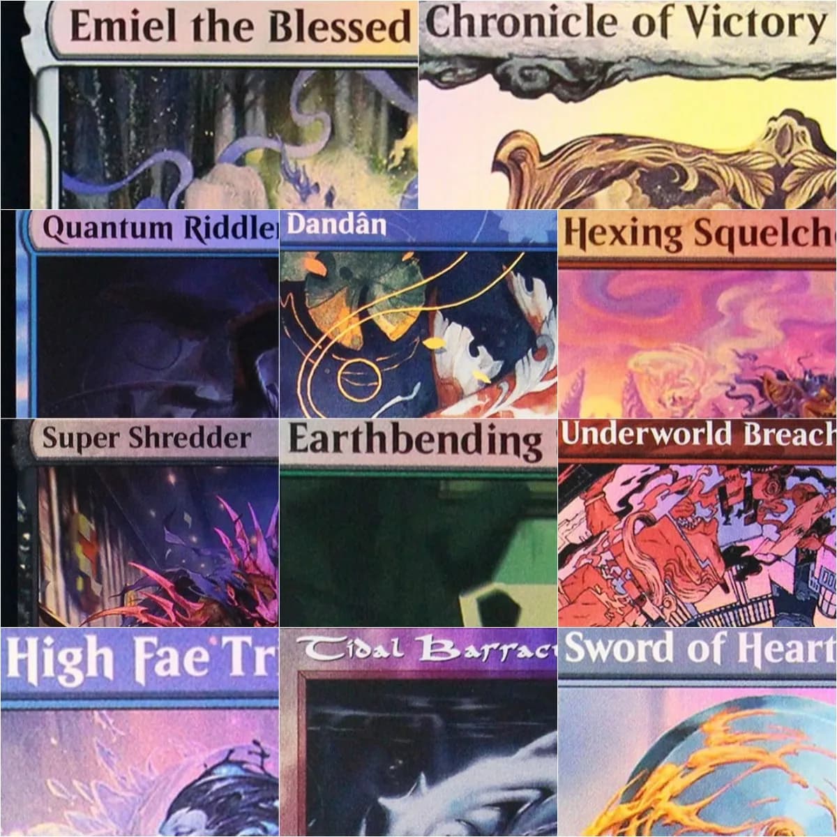 Carte Proxy Magiche Foil Quantum Riddler/Mystic Sanctuary/Chronicle of Victory Nere per Giochi da Tavolo e Carte Collezionabili