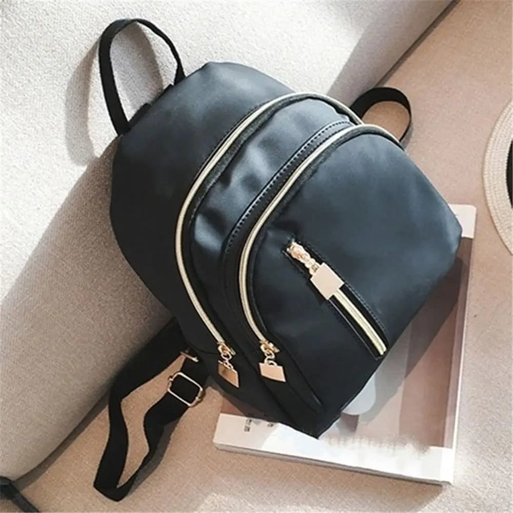 Travel Black Multi-Function Oxford Daypack Girl Purse Mini Backpack Shoulder Bag