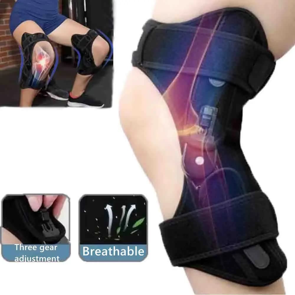 Nuovo con potenti molle di rimbalzo Dispositivo di assistenza al ginocchio Ginocchiera antiscivolo regolabile traspirante