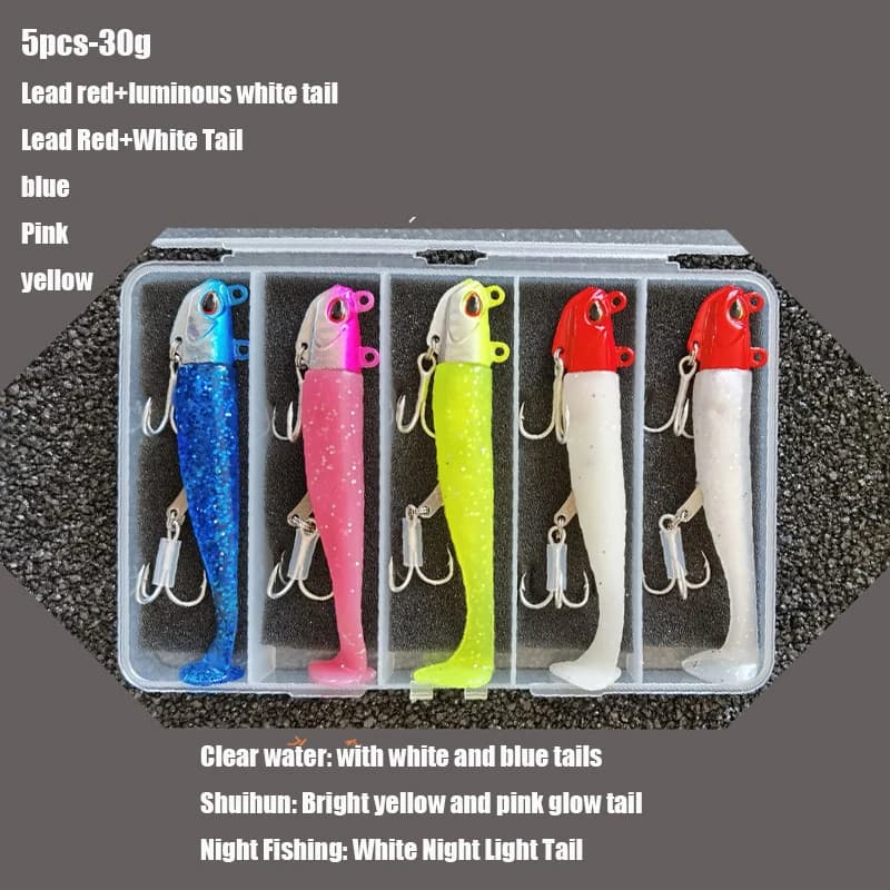 5 pz 15g--42g Esca Artificiale Lumious/Glow Sgombro Spigola Snapper Richiamo di Pesca Wobblers Swimbait Jigging esche morbide