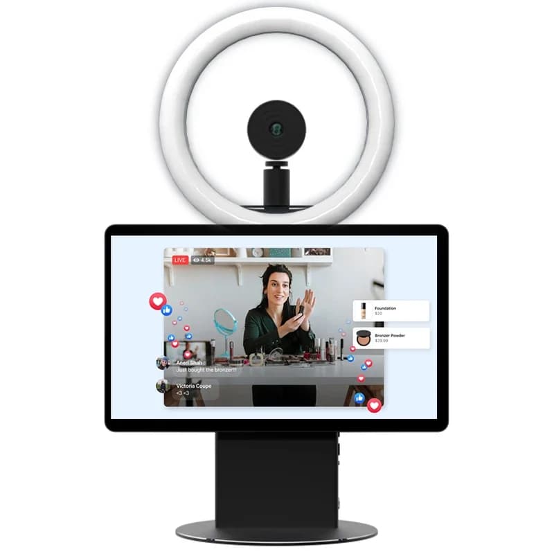 Personalizzato con anello luminoso Apparecchiatura per trasmissione video Dispositivo all-in-one Macchina per streaming live per Facebook tiktok youtub