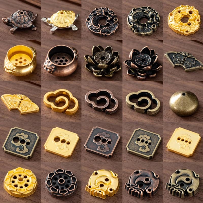 Porta bastoncini di incenso drago tartaruga bruciatore di incenso lega statua di lumaca scultura Mini ornamenti ottone bronzo loto decorazione da tavolo