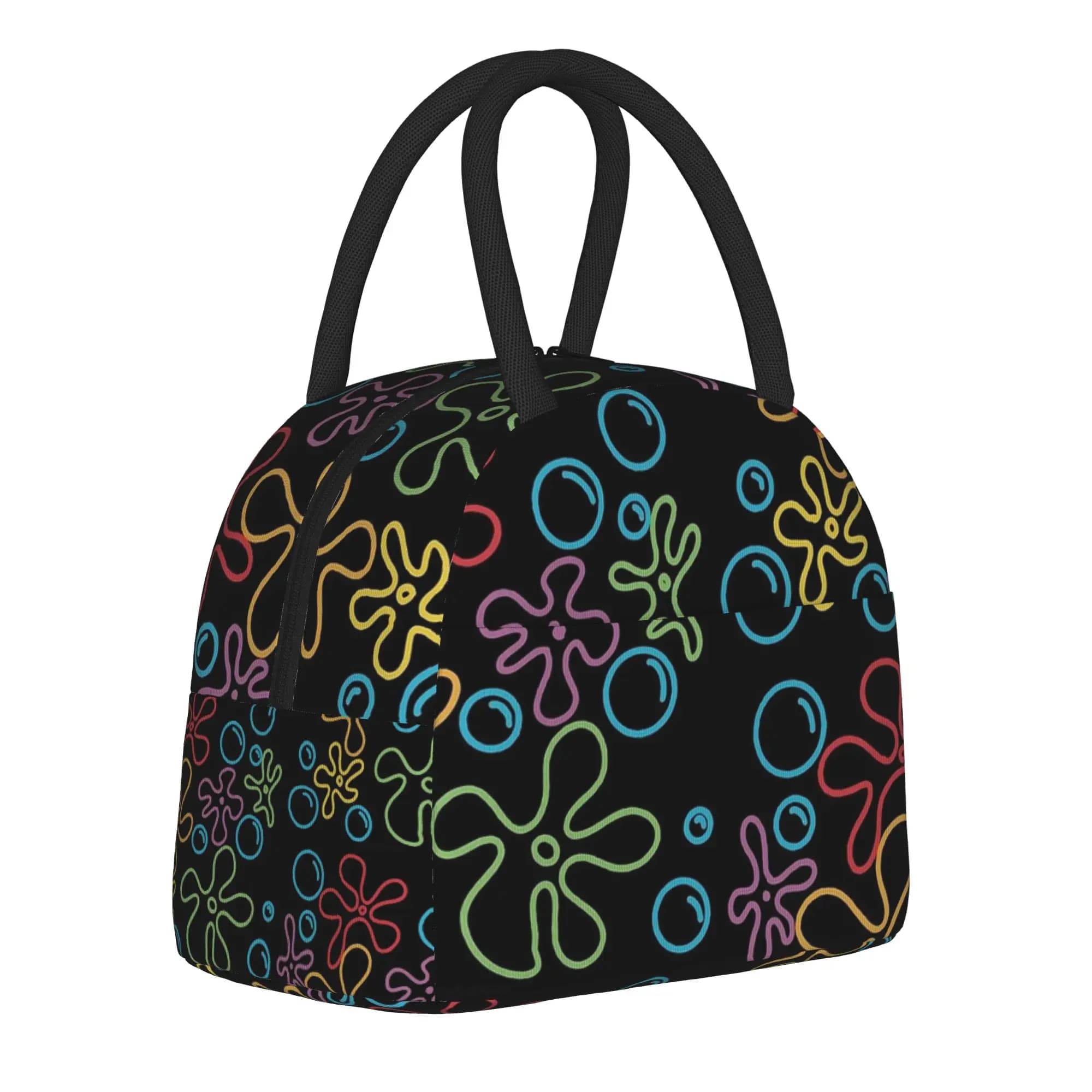 Borsa Termica per Pranzo con Design Estetico SpongeBob, Contenitore per Alimenti Riutilizzabile, Borsa Cartoon per Pranzo, per Ragazze e Ragazzi, Ufficio