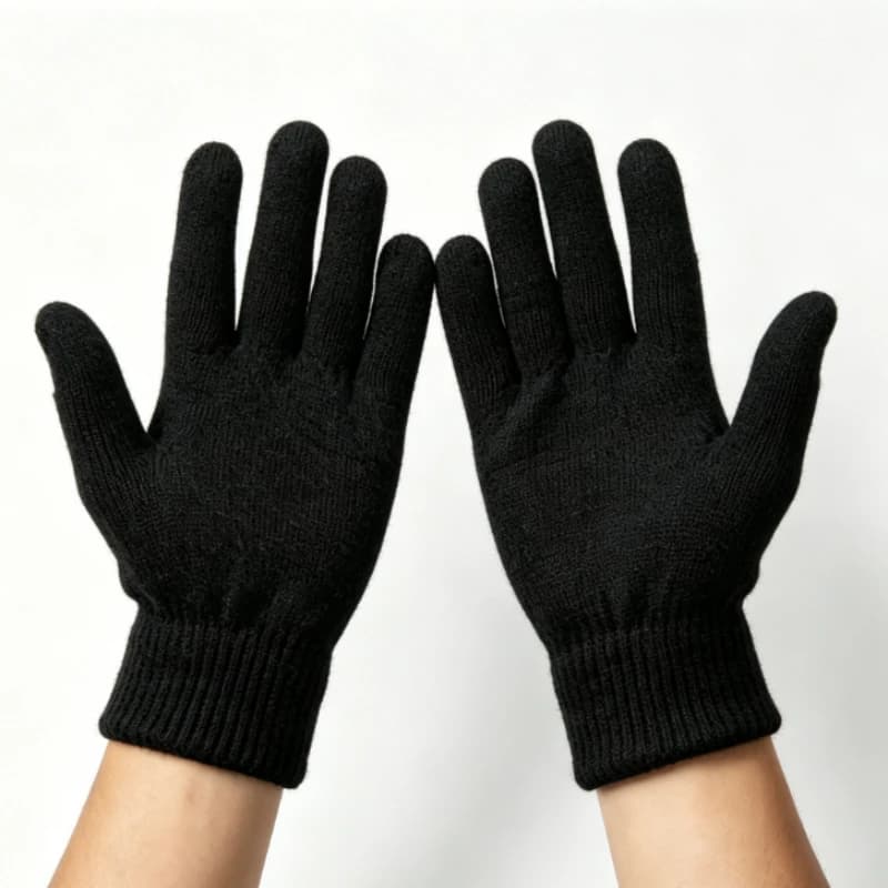 Men's and Women's Knitted Wool Gloves, Winter Cycling Cold-Resistant Warm Fleece-Lined Thick Gloves