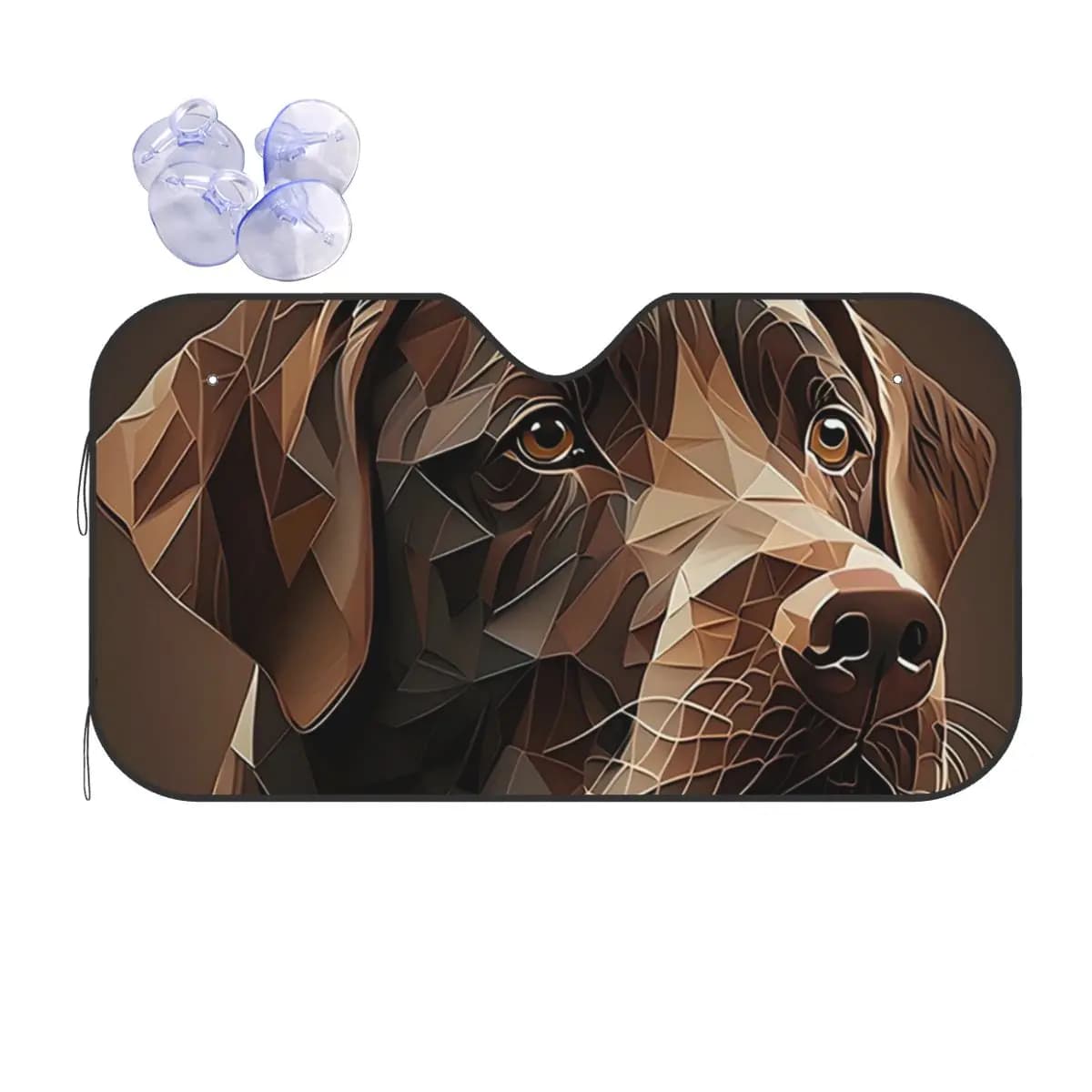 Geometric Choco A Chocolate Labrador Opera d'arte Parasole Parabrezza Auto Parabrezza anteriore Finestra Visiera parasole Accessori Coperture